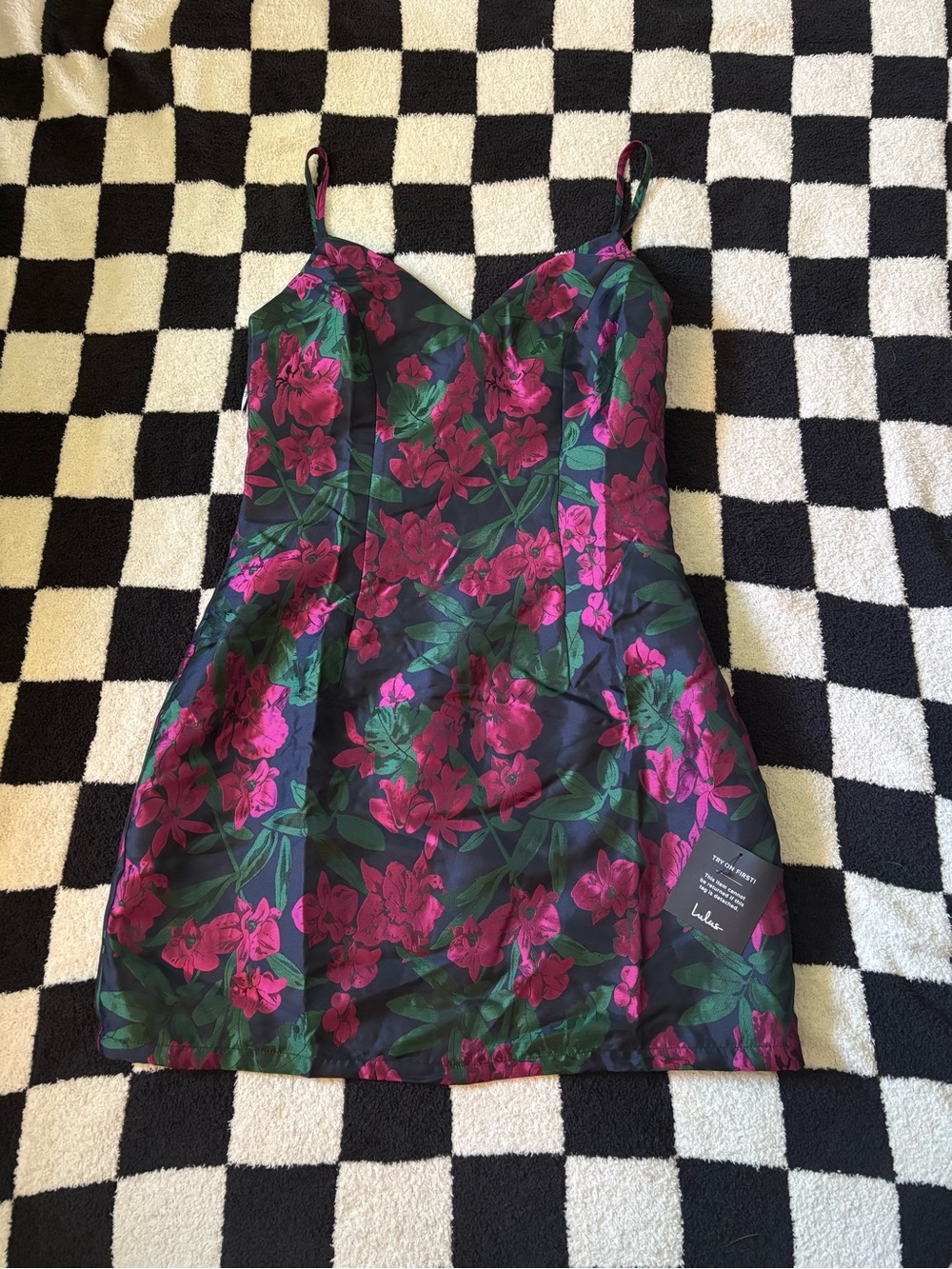 Lulu's Mini Dress Floral Print Size S NWT